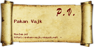 Pakan Vajk névjegykártya